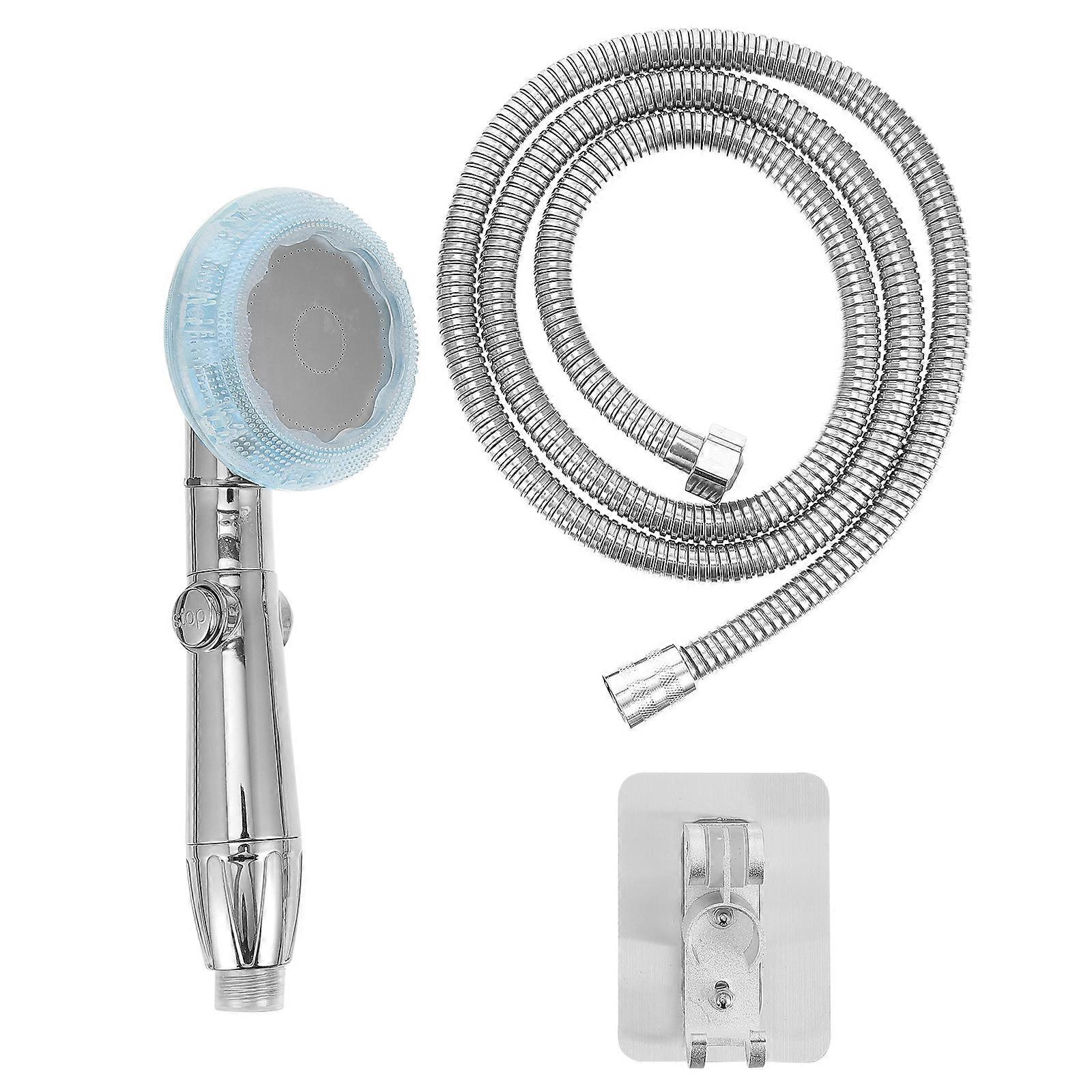 Silver Shower Head Pressurized Handheld Nozzle 2Sets with 3 Adjustable Modes