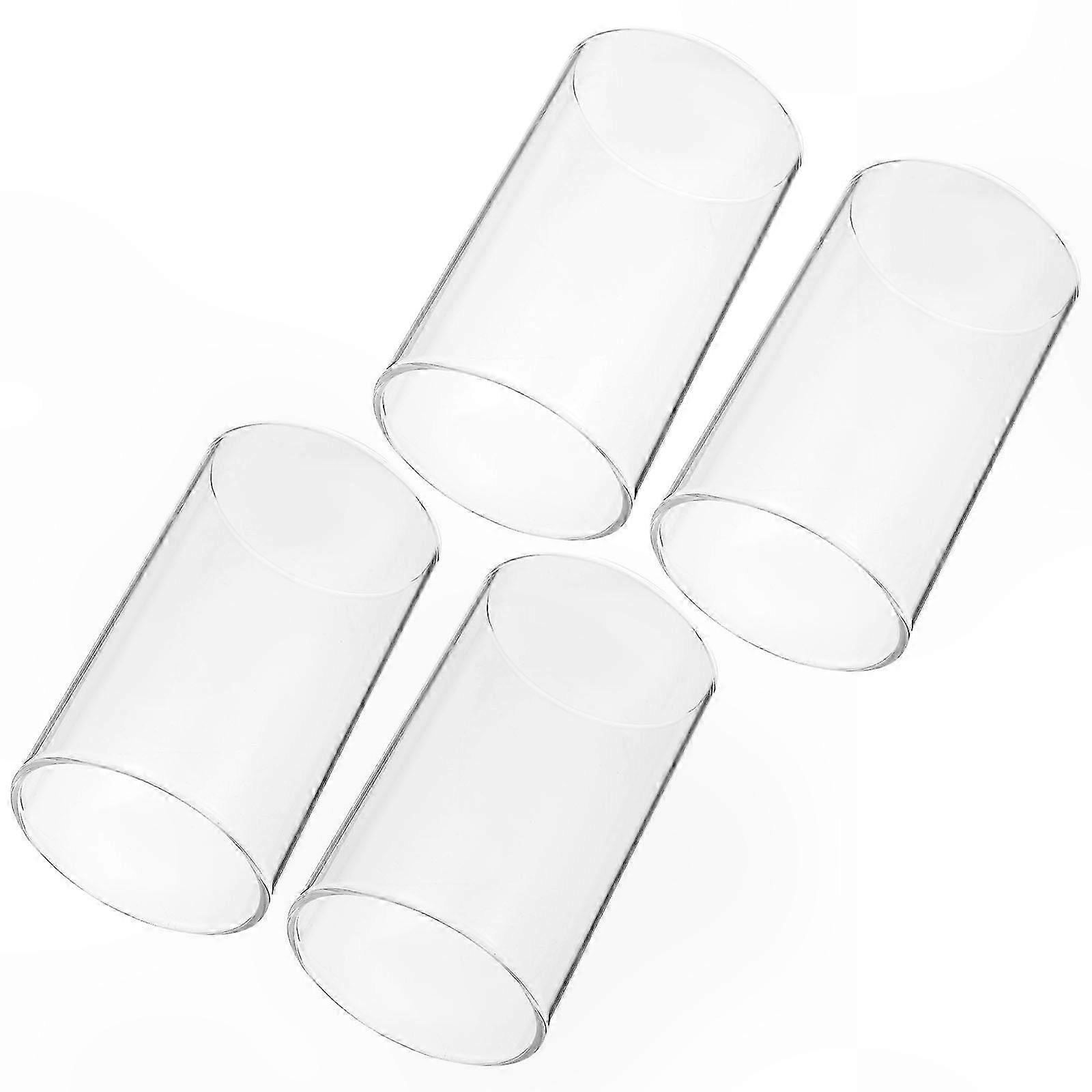 Transparent Glass Candle Sleeves for Decorative Use Windproof Design with Soft Glow 4 Pieces