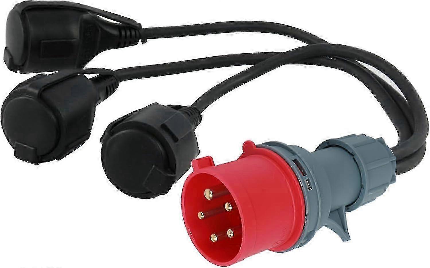 H05RR-F CEE-adapter 400V 16A hanstik til 3 koblinger 230V 3x1,5 mm strømfordelingsboks