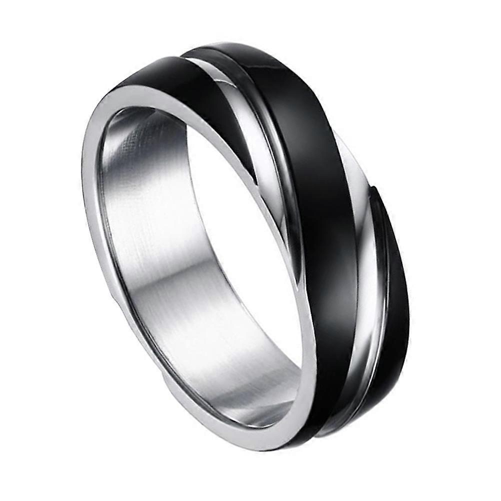 Men Ring Titanium Steel Ring for Men Use 2Pcs Vintage Twill Pattern