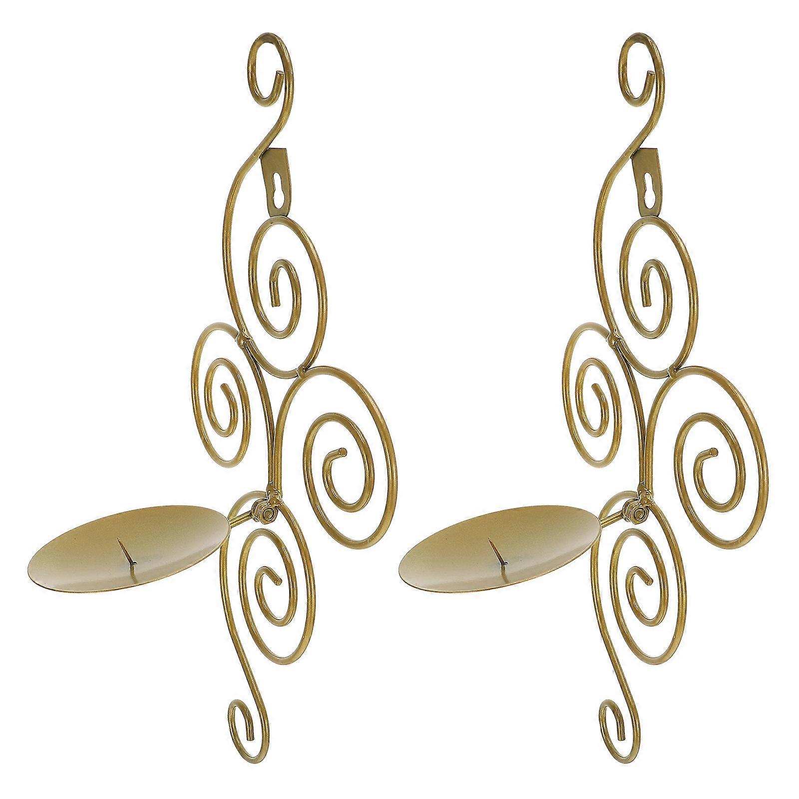 -Mounted Iron Candle Holders for Decorative Use 4Pcs