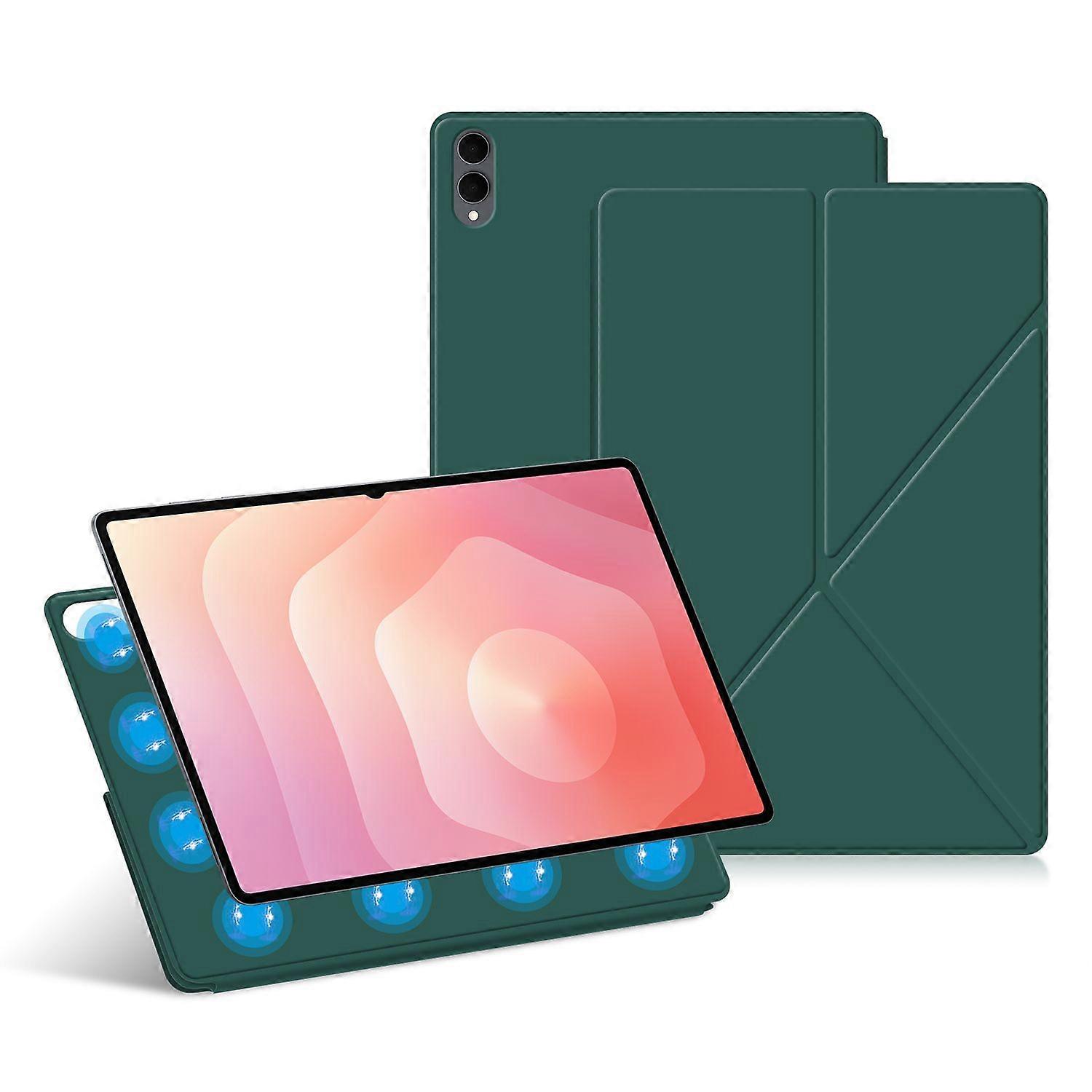 Étui en cuir pour Samsung Galaxy Tab S11 Ultra avec support Origami et fonction veille/réveil automatique