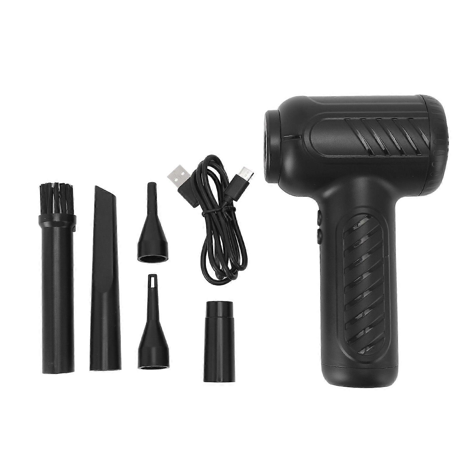 Compressed Air Duster 3 Speeds Adjustable 51000RPM Small Jet Fan Electric Air Duster with Flashlight for Computer Keyboard Camera Car Home Cleaning