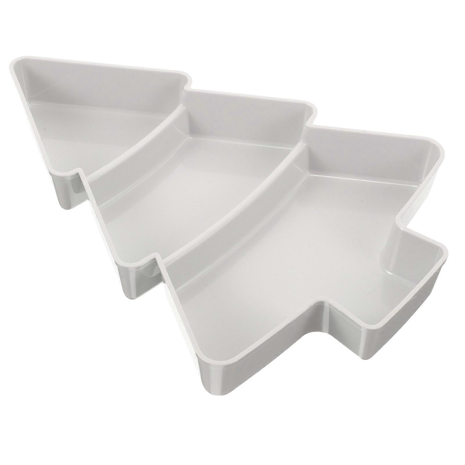 3Pcs Christmas Tree Shaped Snack Plate for Nuts Storage in Grey