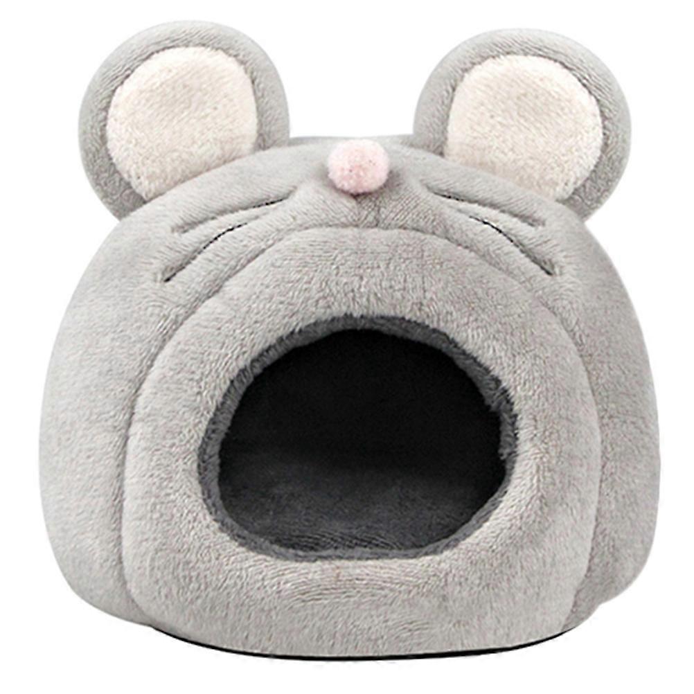 Hamster Plush Warm House Rat Shape Hideout for Small Pets 2Pcs
