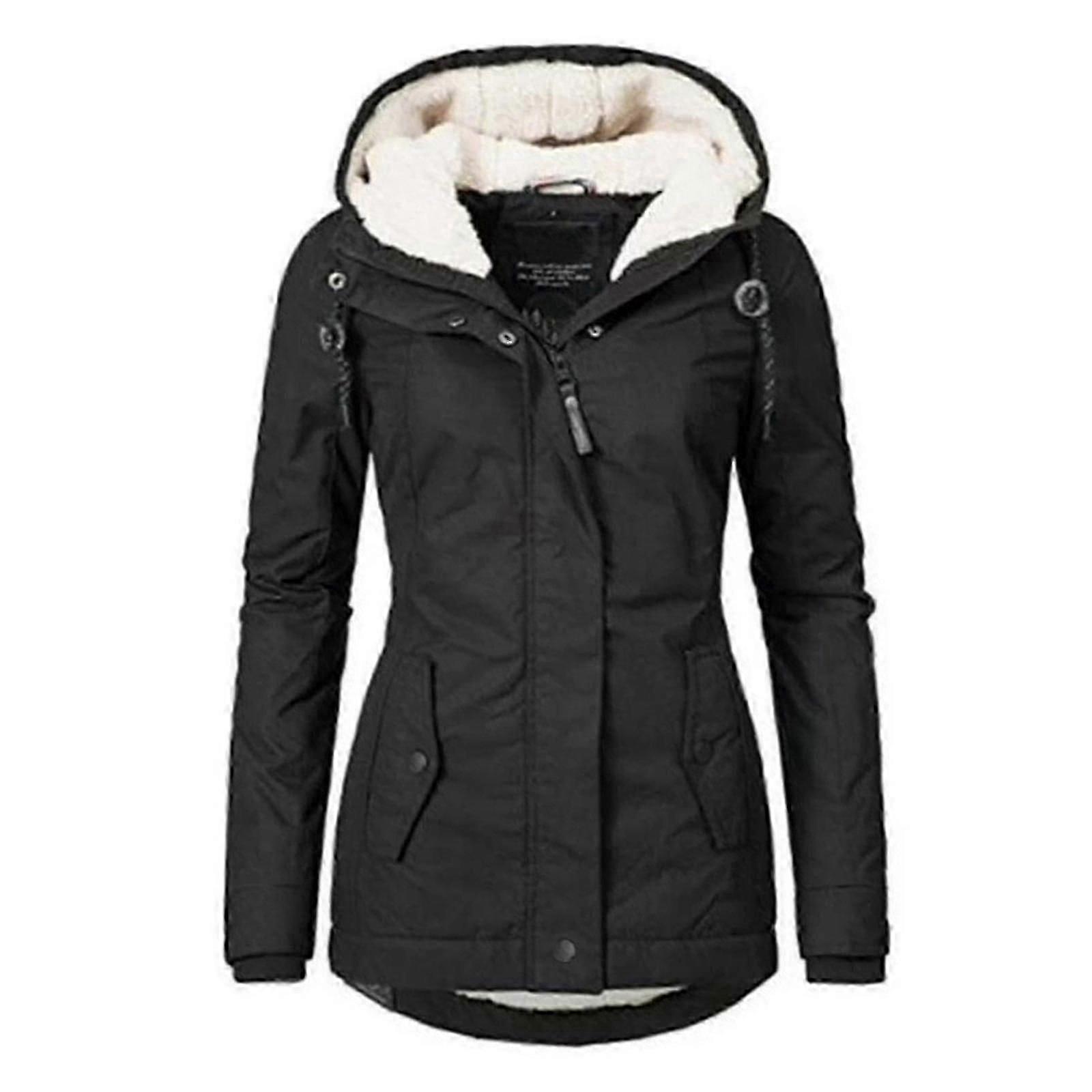 Impermeabile cappotto invernale con cappuccio caldo cappotto di cotone foderato in pile thickend per le donne