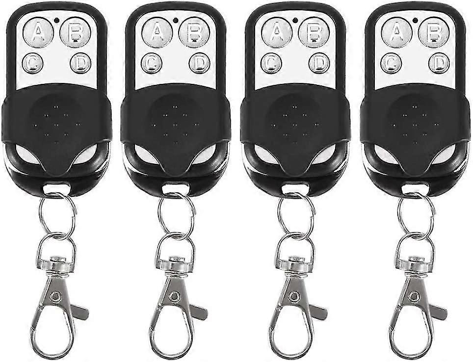 4pcs Electric Wireless Cloning Remote Control Fob Universal Alarm System Door Garage Door Opener 4 Channels 4 Button Keychain Anti-theft