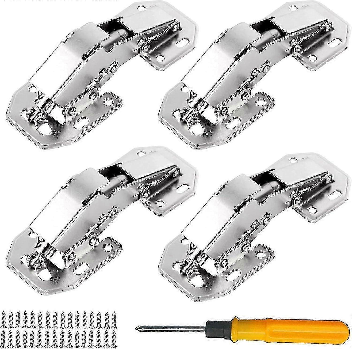 4-pack Soft Close Damper Hinges 90 Degree Cabinet Hinges Hidden Cabinet Hinges