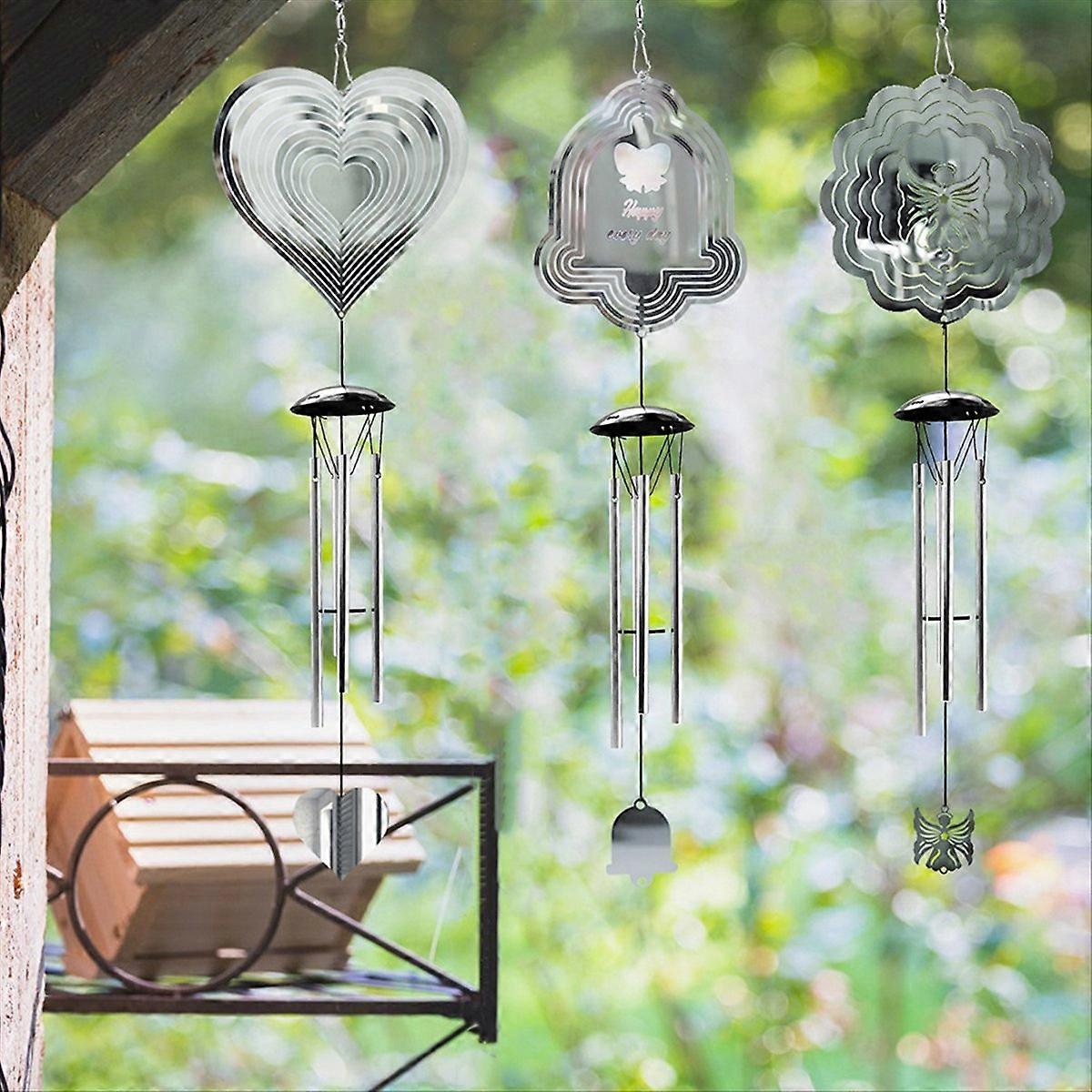 Wind Chimes Wind Spinner Decor, with 4 Thickened Tubes for Mom C