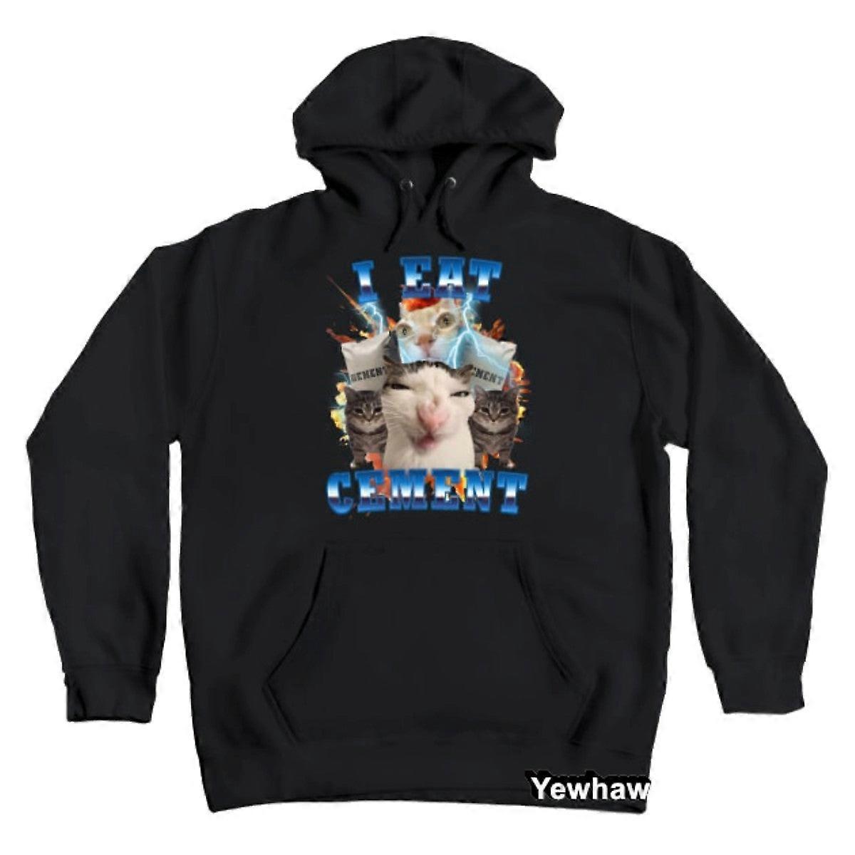 Ik eet cement grappige kat Meme Hoodie