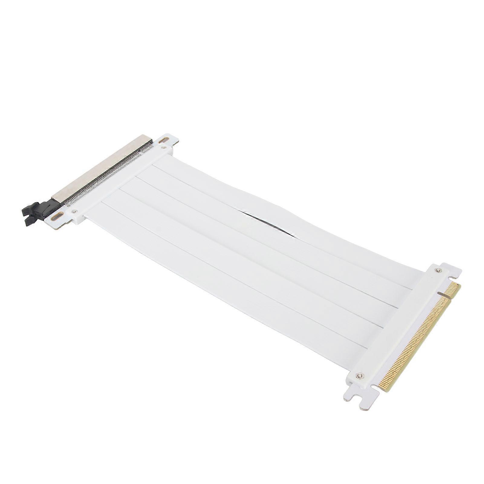 PCIE 4.0 X16 Extender Riser Cable High Shielding Property 180 Degree Flexible PCIE 4.0 Extension Cable for Graphics Card White 20cm/7.9in