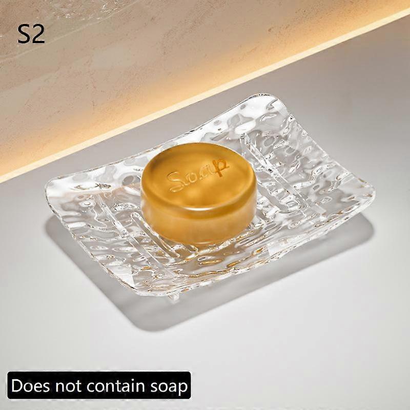 Transparent Soap Box High-End Bathroom Glacier Patterned Soap Storage Rack For Household Use Soap Box Tray Light Luxury