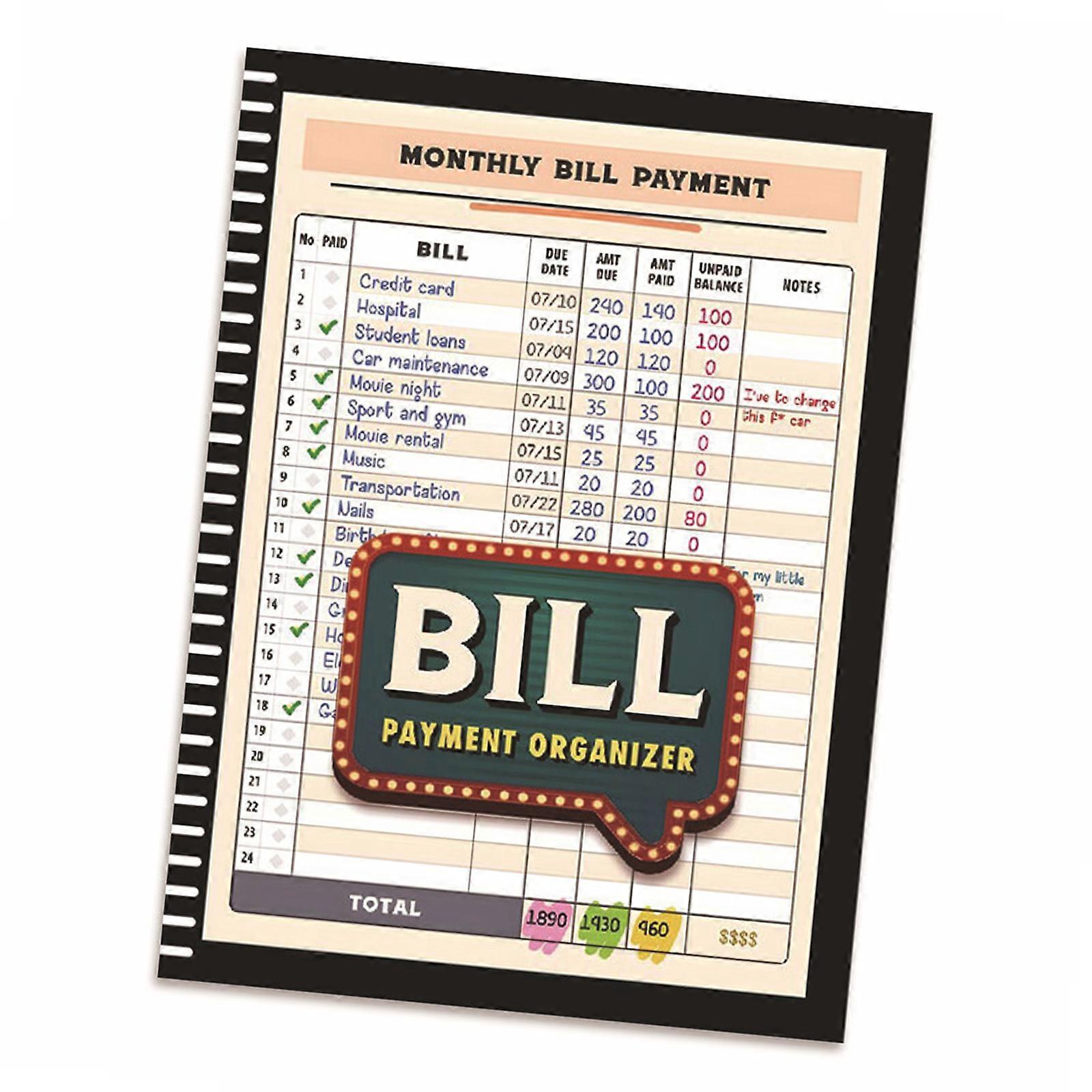 Budget Planner and Bill Checklist Organiser for Family Finance Management with Easy to Use and Carry Multicolor