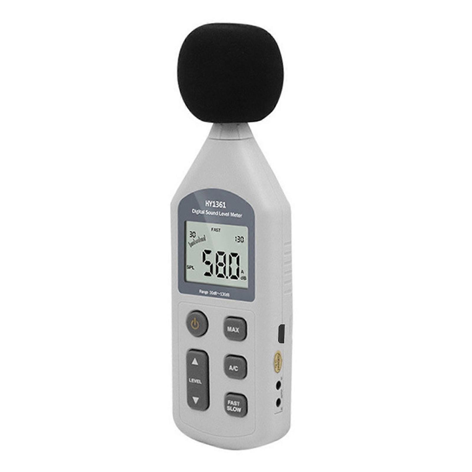 Handheld Decibels Meter Noise Level Tester 30 130dB Weighted with Large LCD Display for Noise Monitoring Multicolor