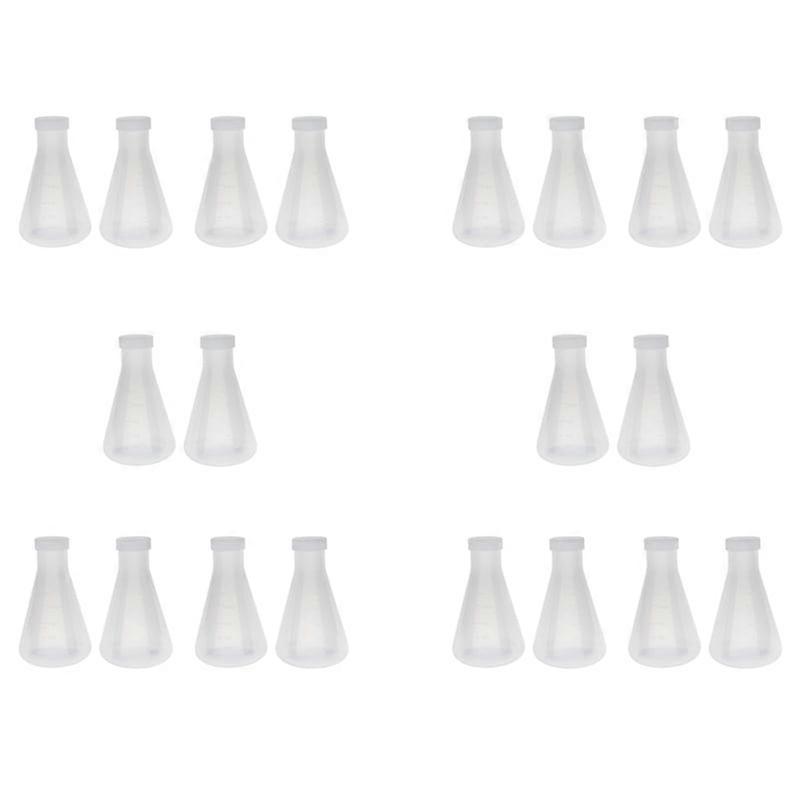 Laboratory Graduated Plastic Conical Flask, Measurable, Smooth Thick Wall, 20 Bottles of 250Ml
