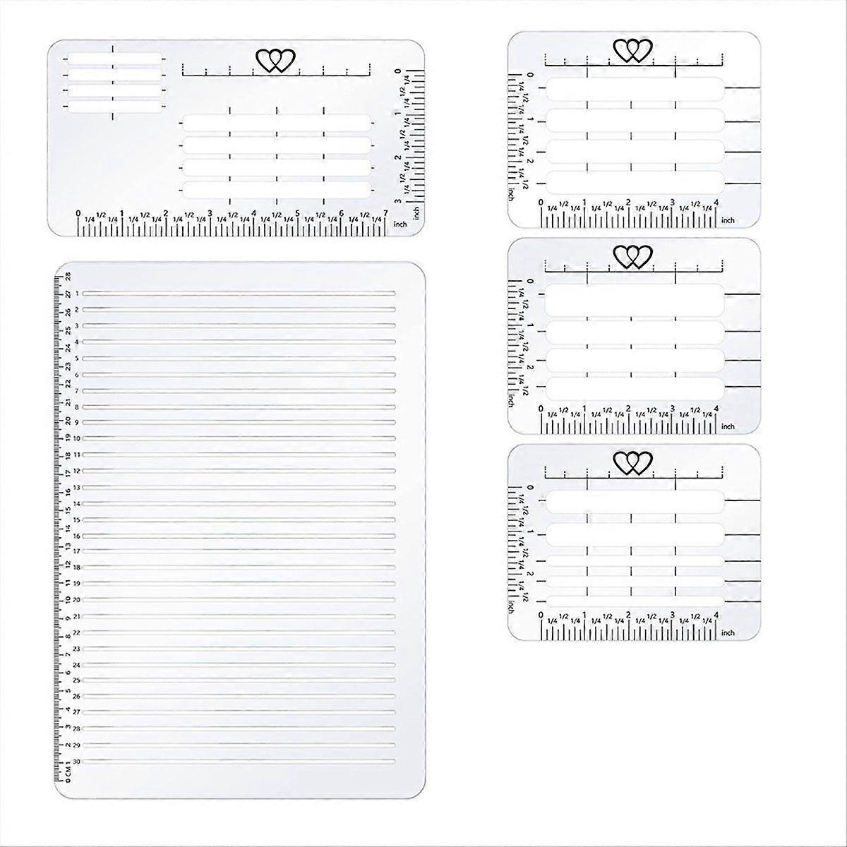 5 Pack Straight Line Stencil for Journaling and Envelope Addressing Guide Stencil Templates Set Spa
