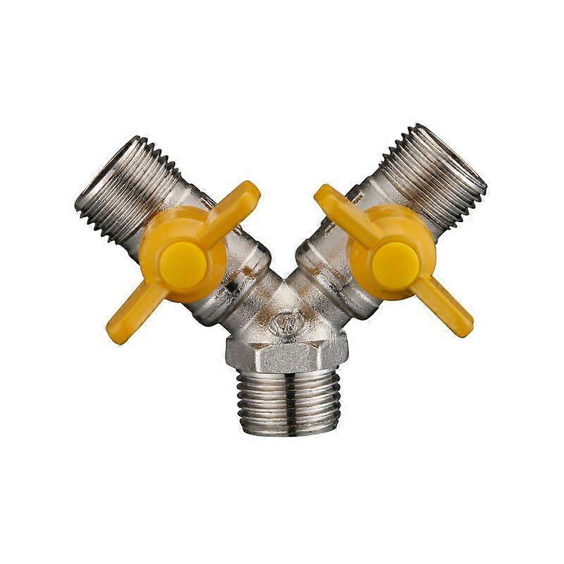 Hose Connector Gas Tap Double Hose Splitter Brass - 2 Way