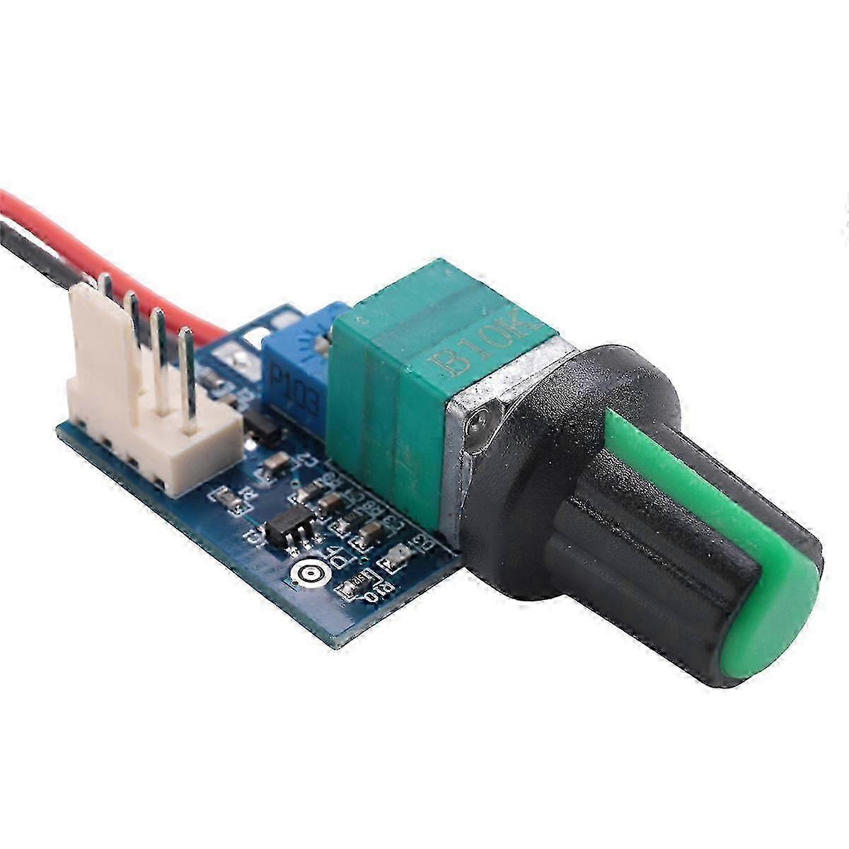 Adjusted 0%-100% PWM Fan Speed Controller with Knob Switch for DC 12V Fans - Quiet Noise Governor