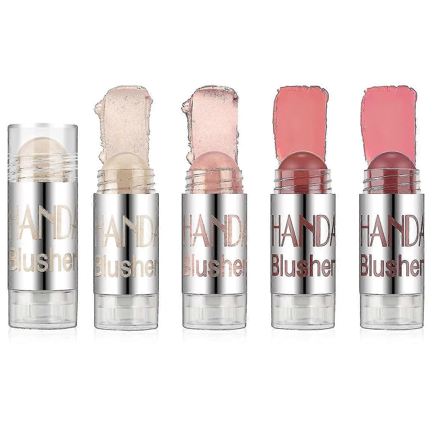 4 Colors Face Blush Stick,matte Soft Blush Stick Makeup,long Lasting Waterproof Natural Smooth Face Blush Cream-set A(a)