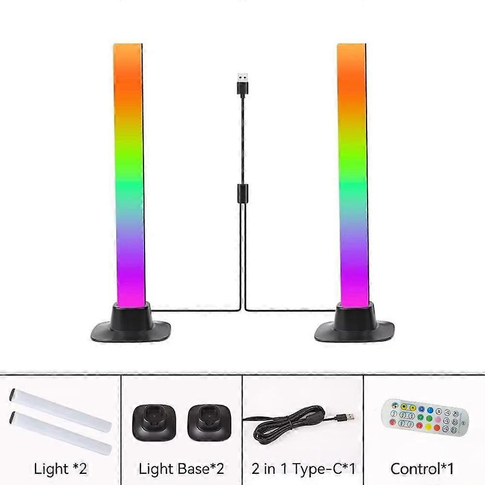 Smart RGB Music Rhythm LED Light Bar with APP Control Sound Pickup Ambient Lamp for Gaming Desk TV Backlight Home Theater Room Decoration