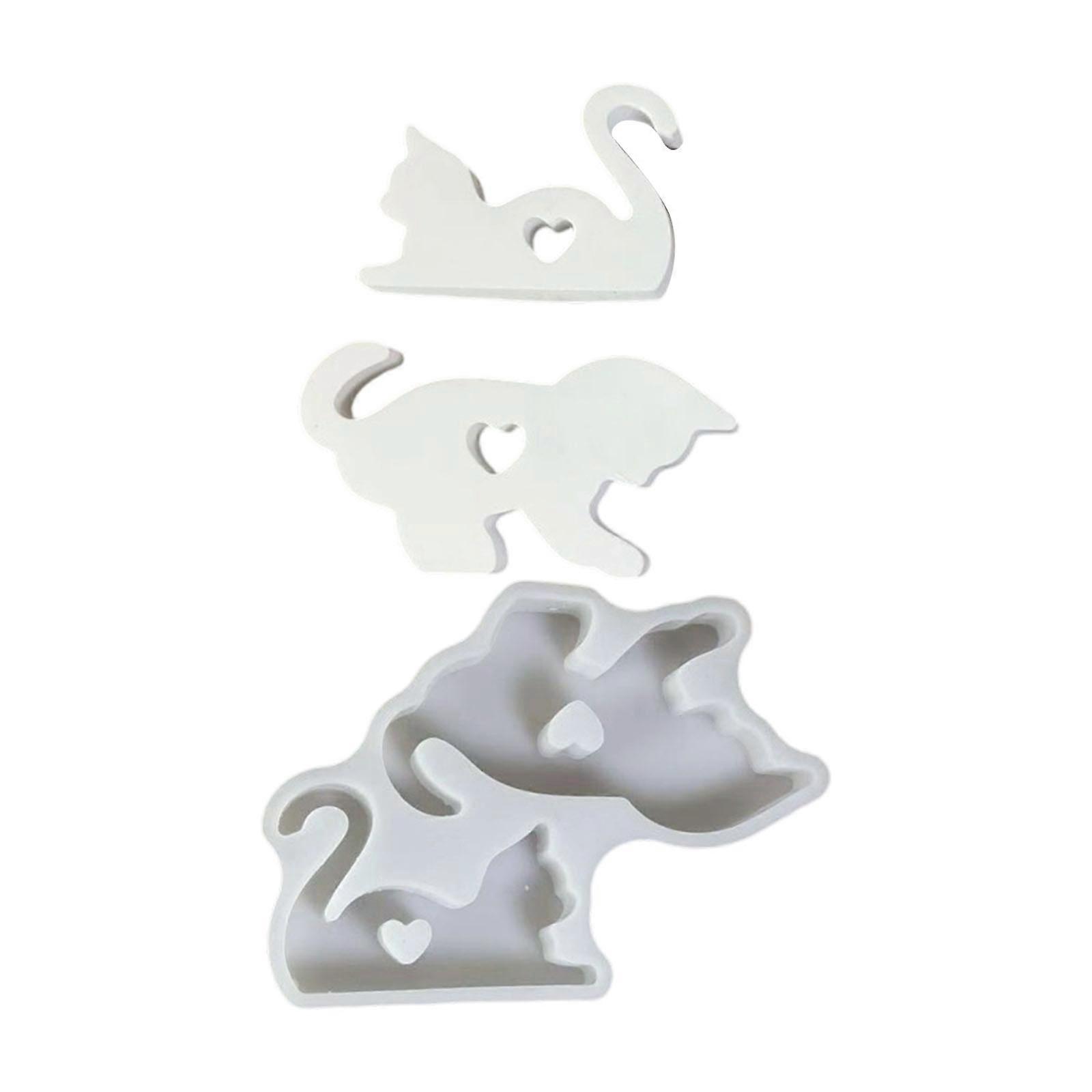 Silicone Cats Mould for Cement Plasters Casting Projects With Intricate Designs Pattern Multicolor
