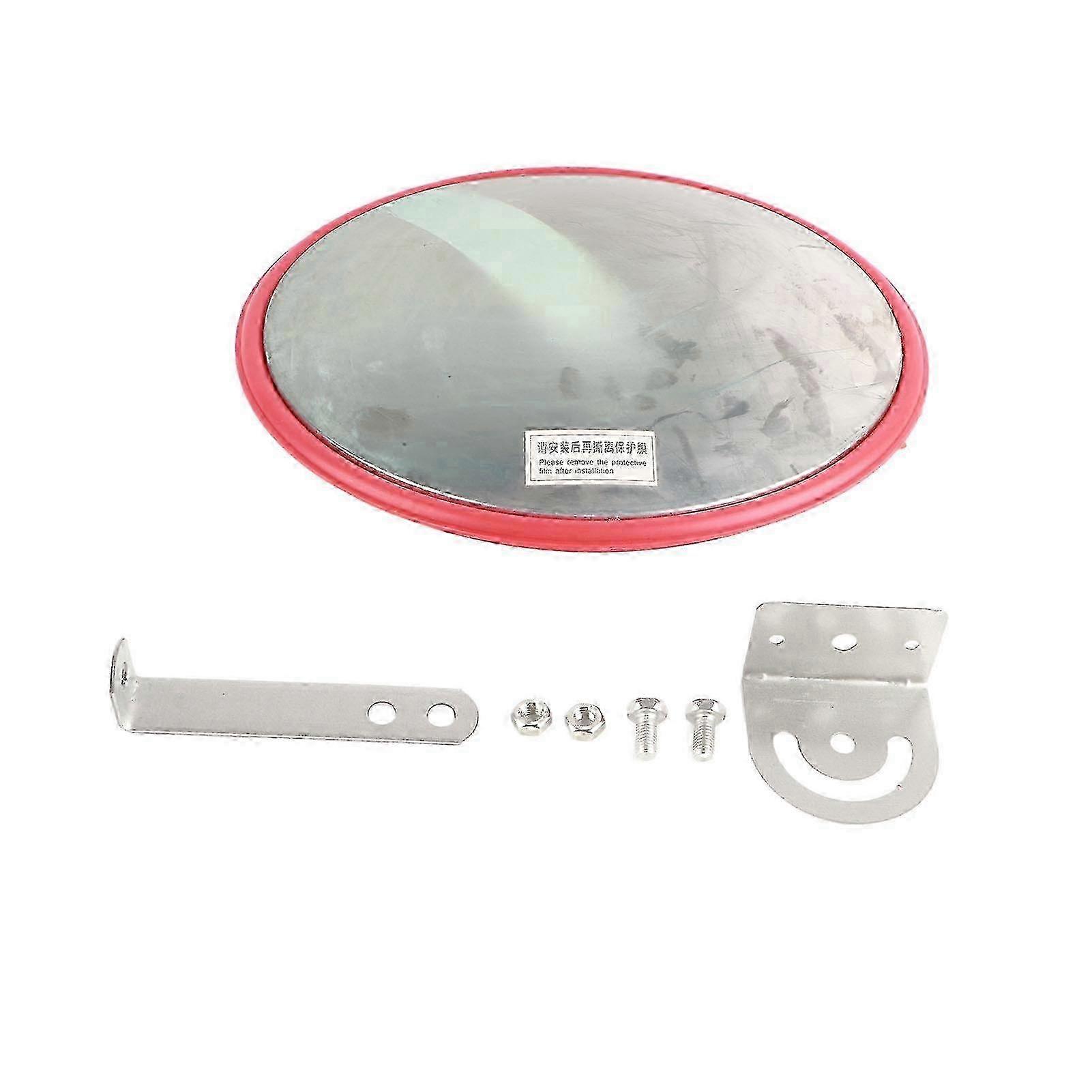 Wide Angle Driveway Road Safety Convex Traffic Mirror with Mounting Hardware Accessories 30cm