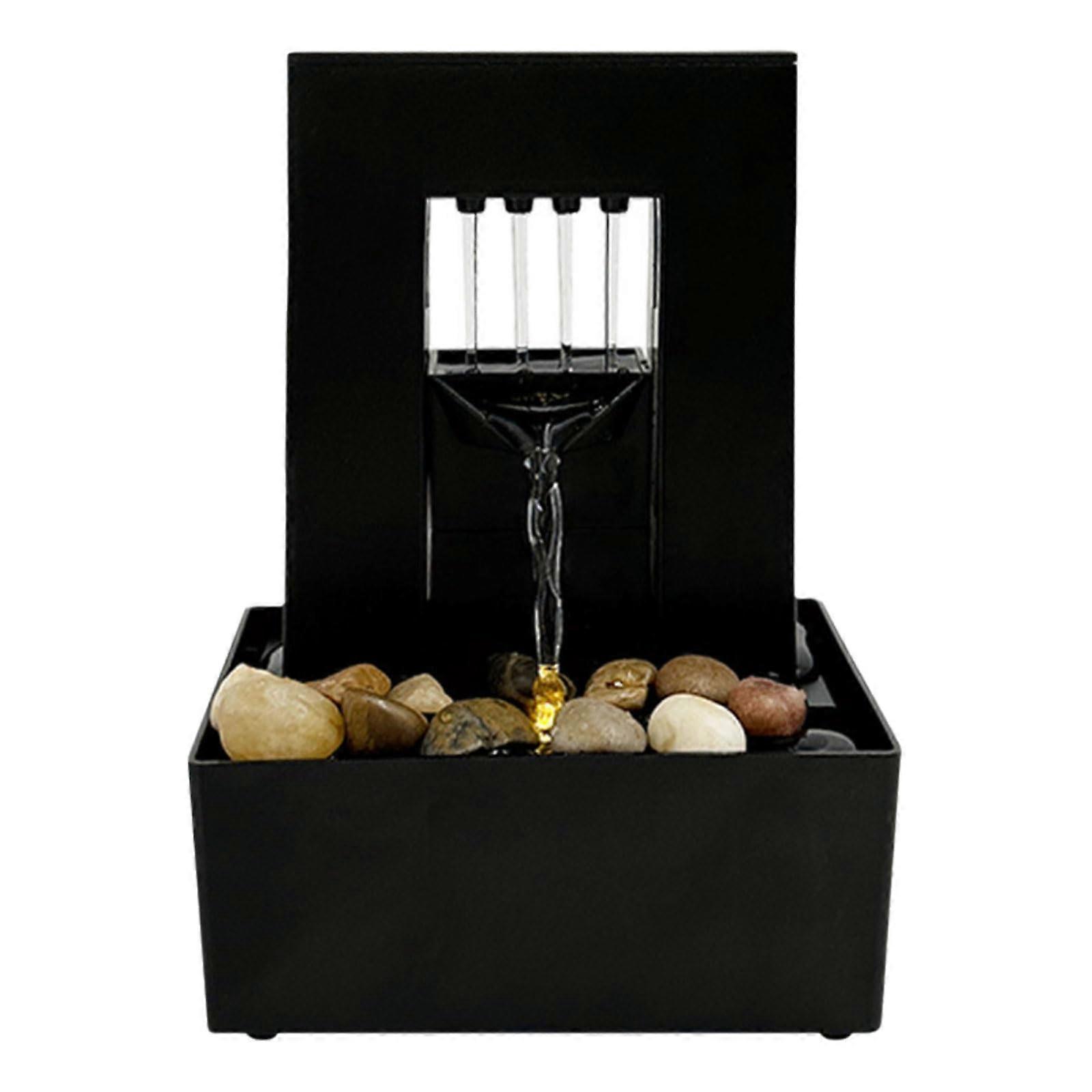 Mini Indoor Fountain Lighted Desktop Fountain Freestanding Tabletop Water Feature Stress Relief For Desk