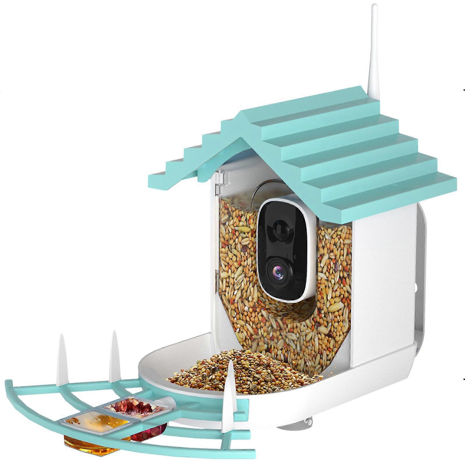 Automatic Solar Bird Feeder Durable ABS Hanging Design Easy Installation Weatherproof Structure Multicolor