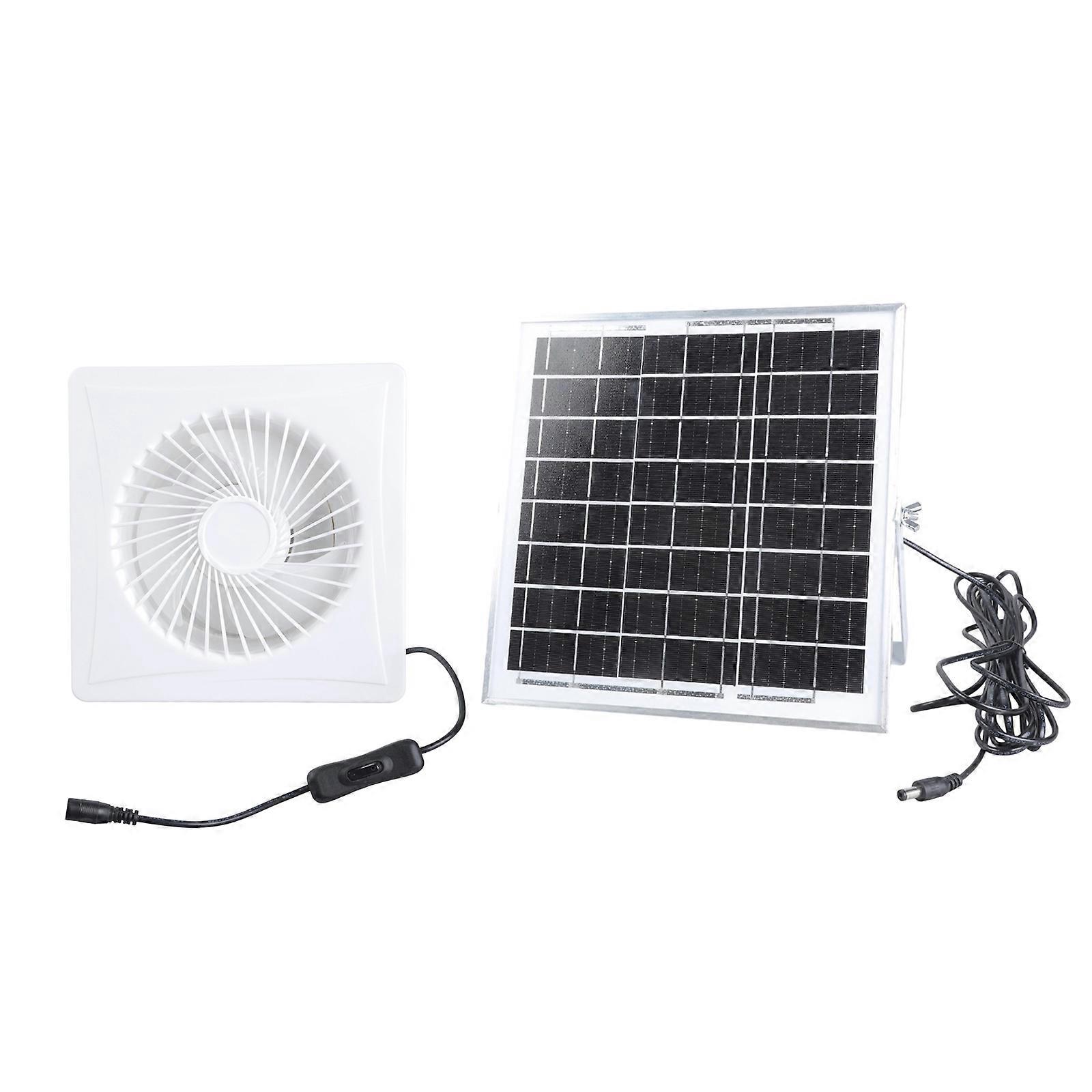 Solar Half Foot Rapid Ventilation Fan With 8W Panel For Inside Ventilation Multicolor