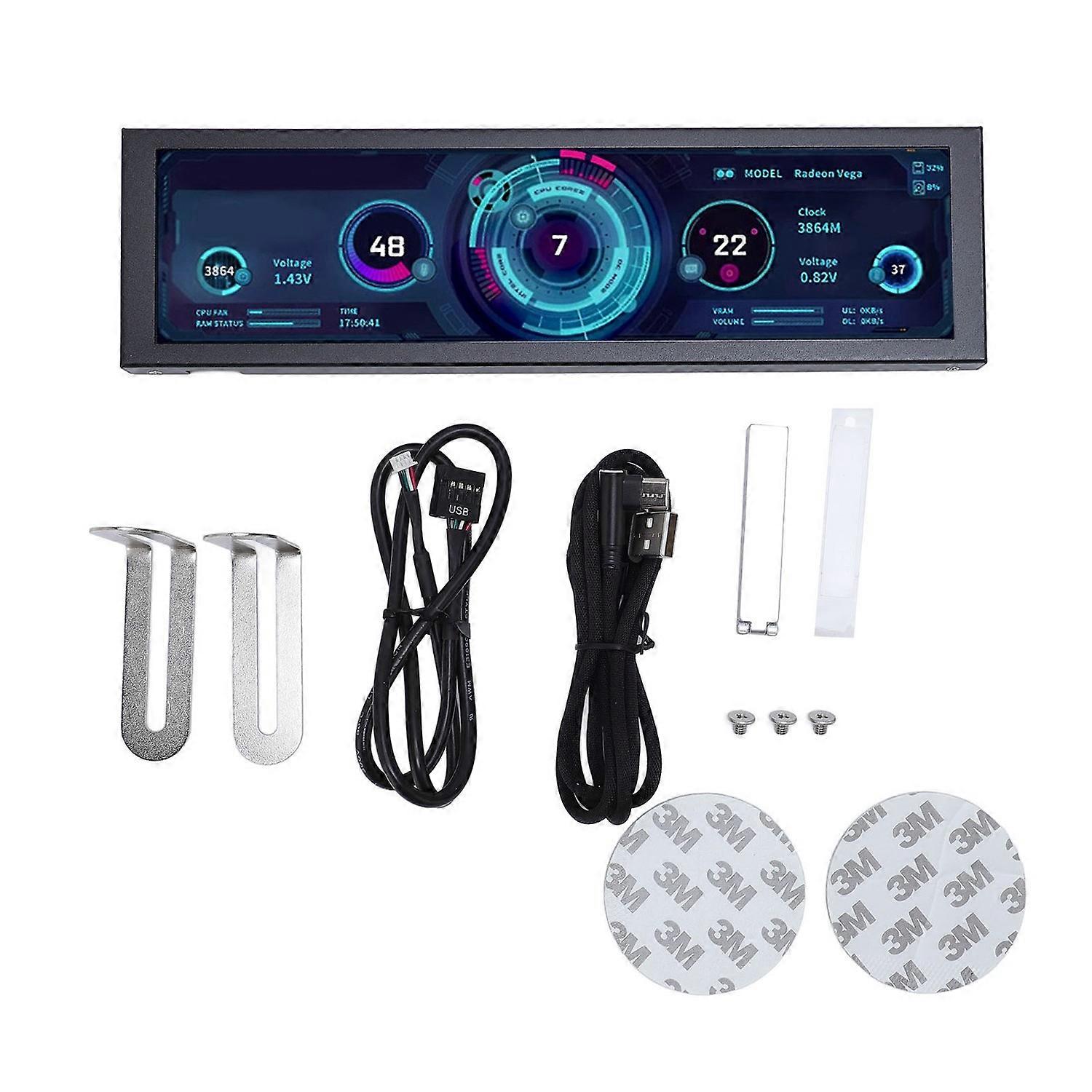 8.8 Inch Screen 1920x480 Resolution Type C PH Interface Small Memory Card Slot Computer Secondary Di