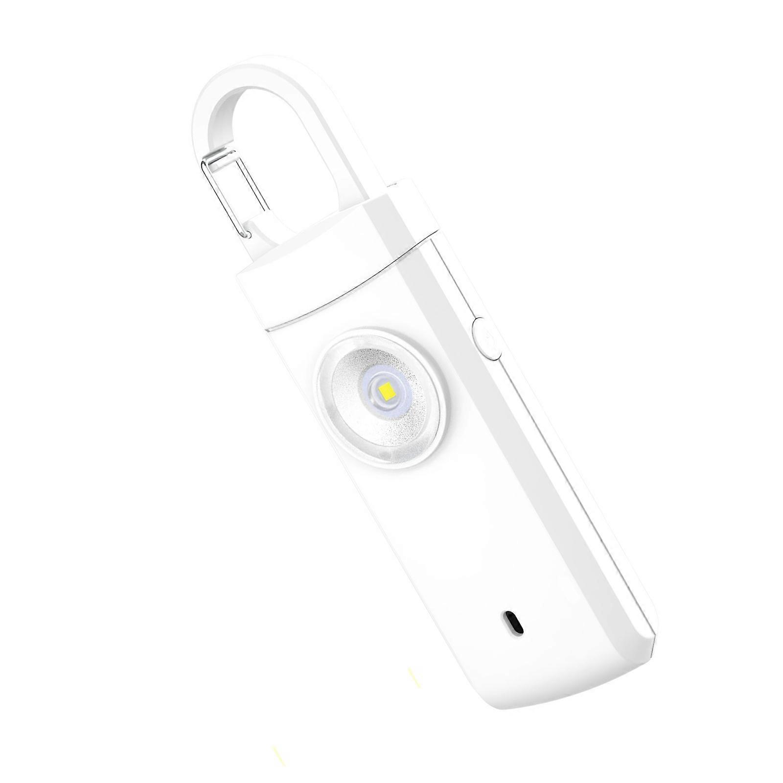 Personals Safety Alarm Keychains 140dB Selfs Defense Device for Women with StrobeLight and Low Battery Alert  White