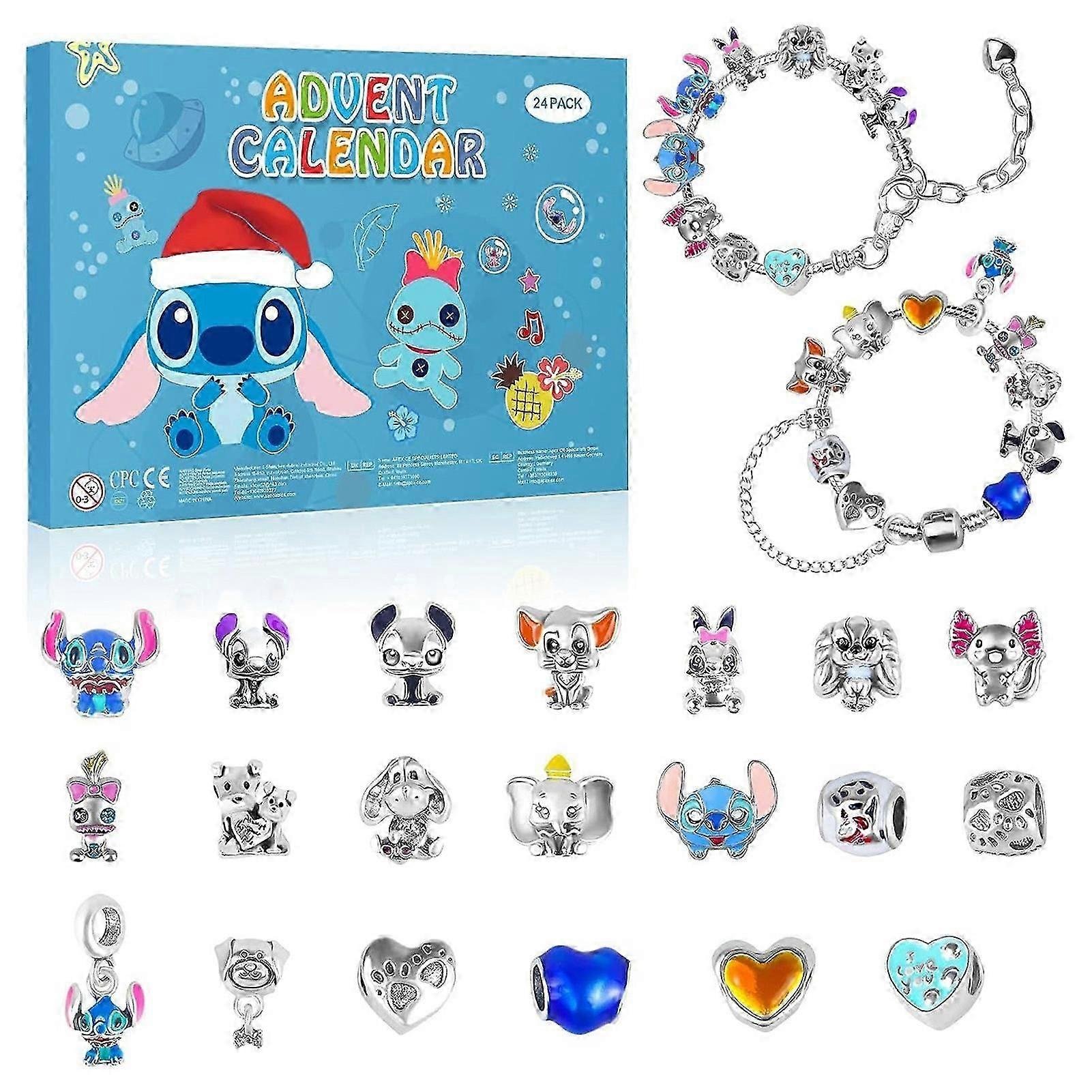 Ημερολόγιο Stitch Advents, Βραχιόλι εμπνευσμένο από βελονιά, 24ήμερο ημερολόγιο Christmas Advents, Κιτ κατασκευής κοσμημάτων DIY