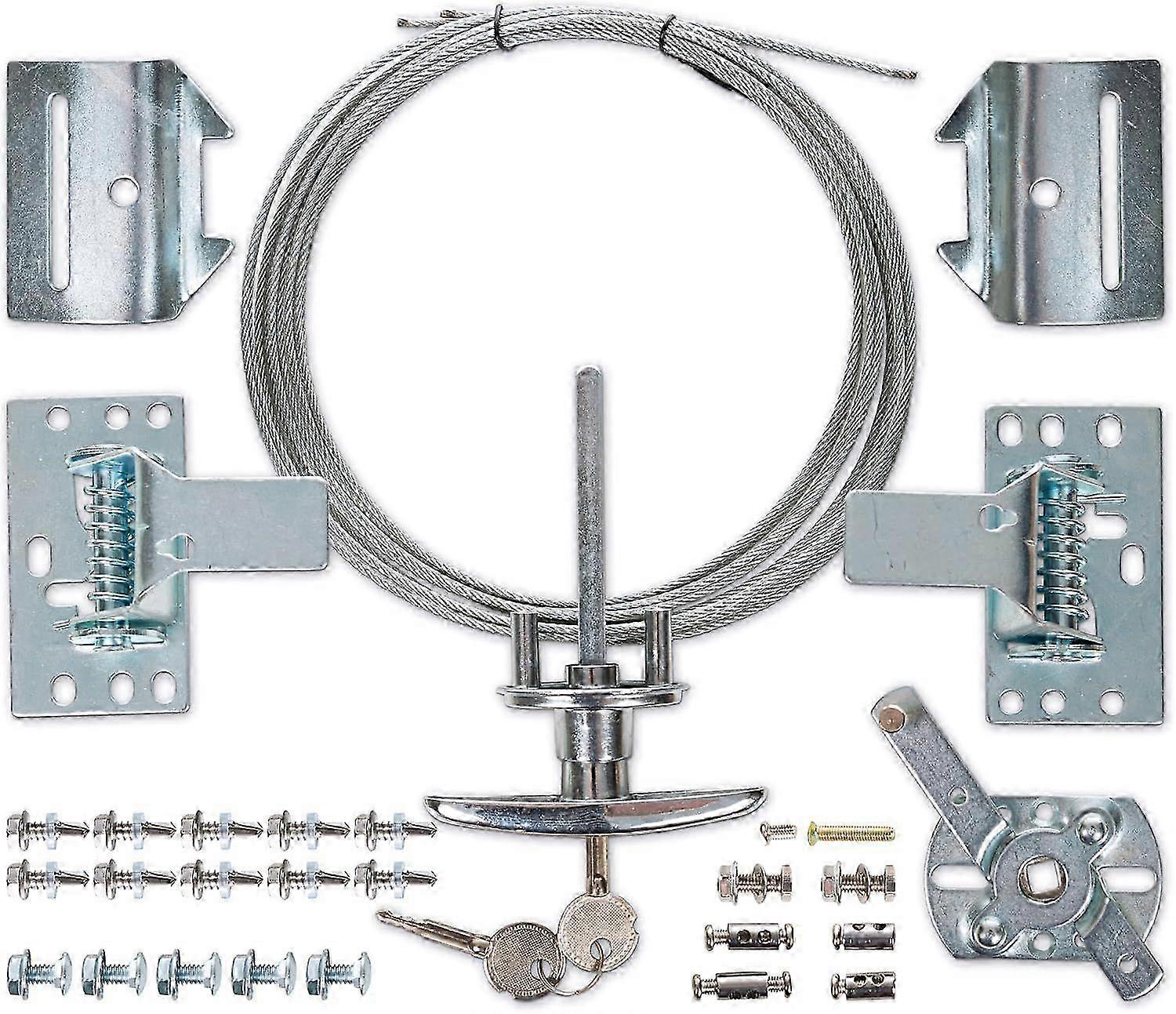 Garage Door Lock Kit, Complete Set with Spring Latch and Keyed Handle
