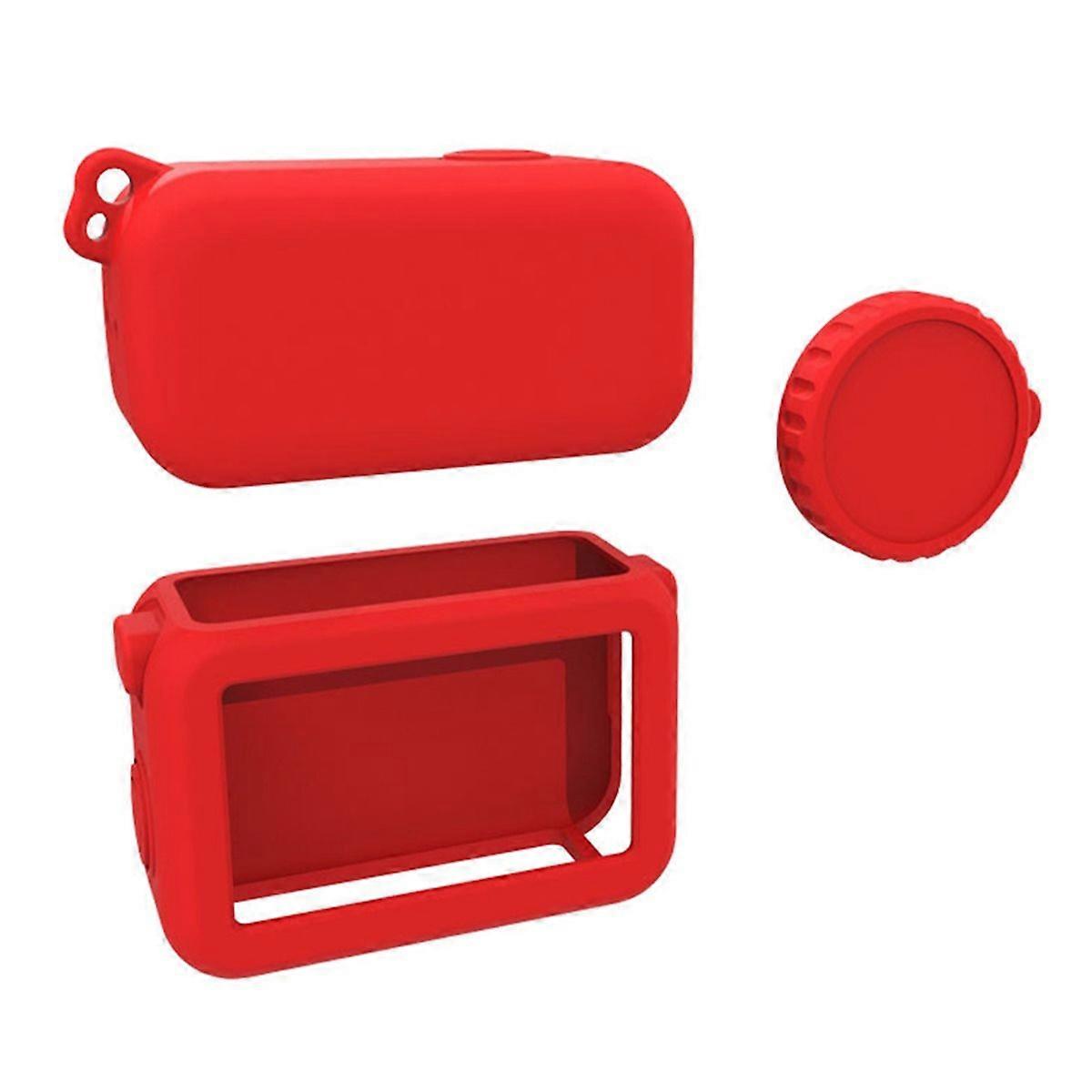 Silicone Case for Nano with Lens Cap Dirt-Proof Protective Case for Nano Action Camera Red
