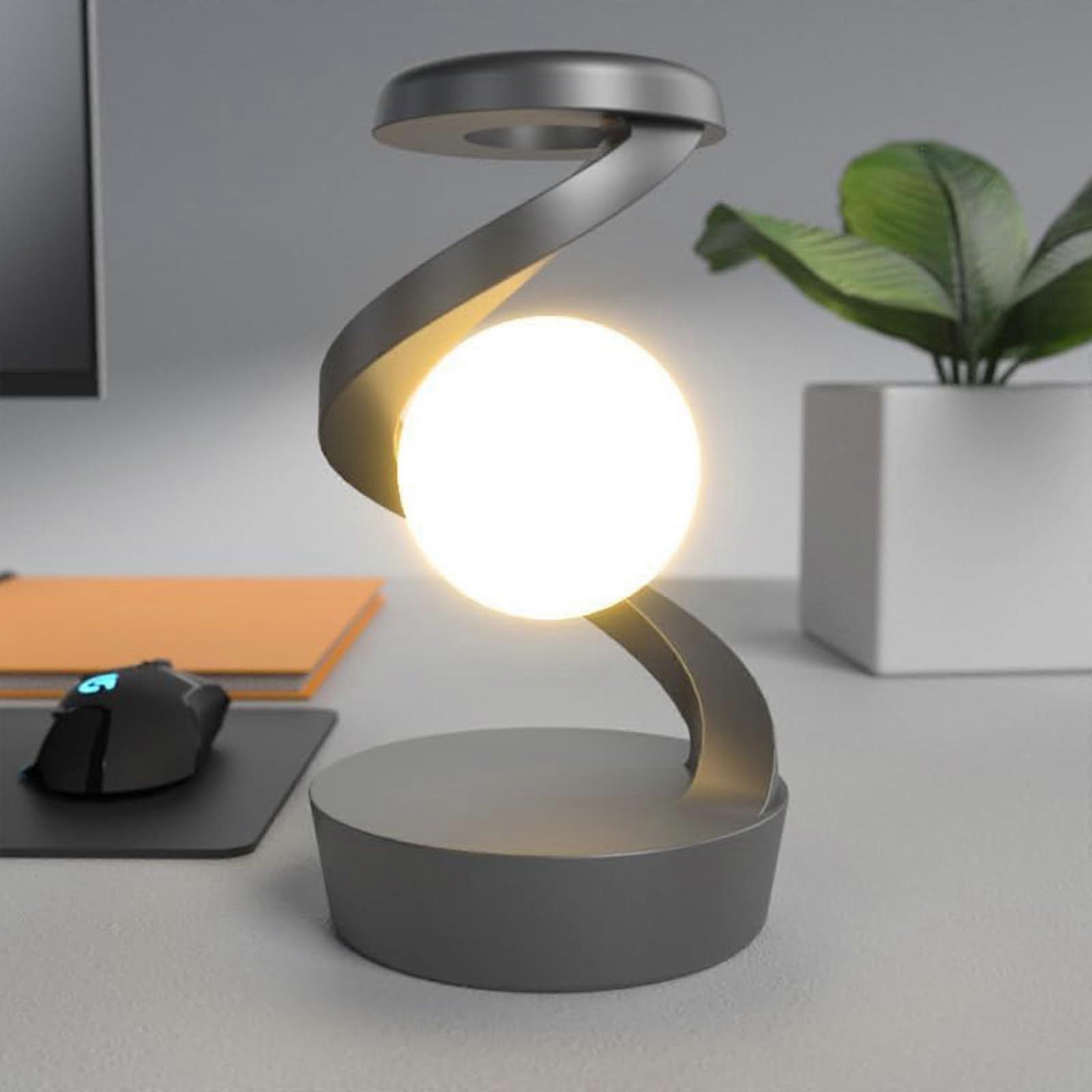 Floating Rotating Night Light WirelessCharging Bedside Lamp SevenColor Atmosphere Retro Home Decoration Lamp