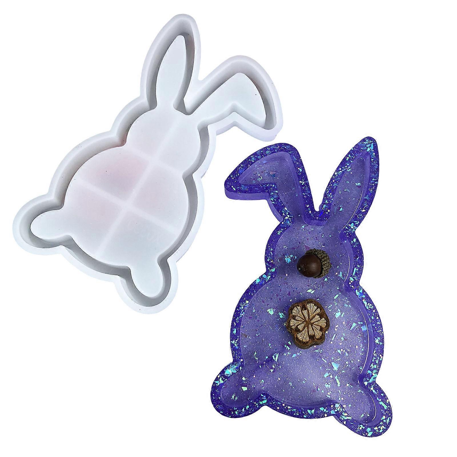 Sturdy Silicone Container Mold Unique Rabbit Shaped Silicone Mold For Crafting Charming Trays And Decorative Pieces Multicolor