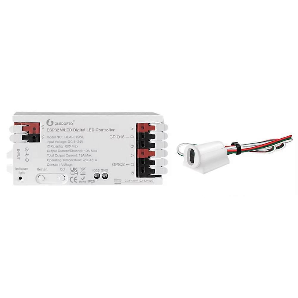 GLEDOPTO ESP32 WLED LED Controller RGBIC LED Strip Light Dynamic Lighting IR Switch Sensor Gesture-Aware Trigger WS2811 SK6812 A