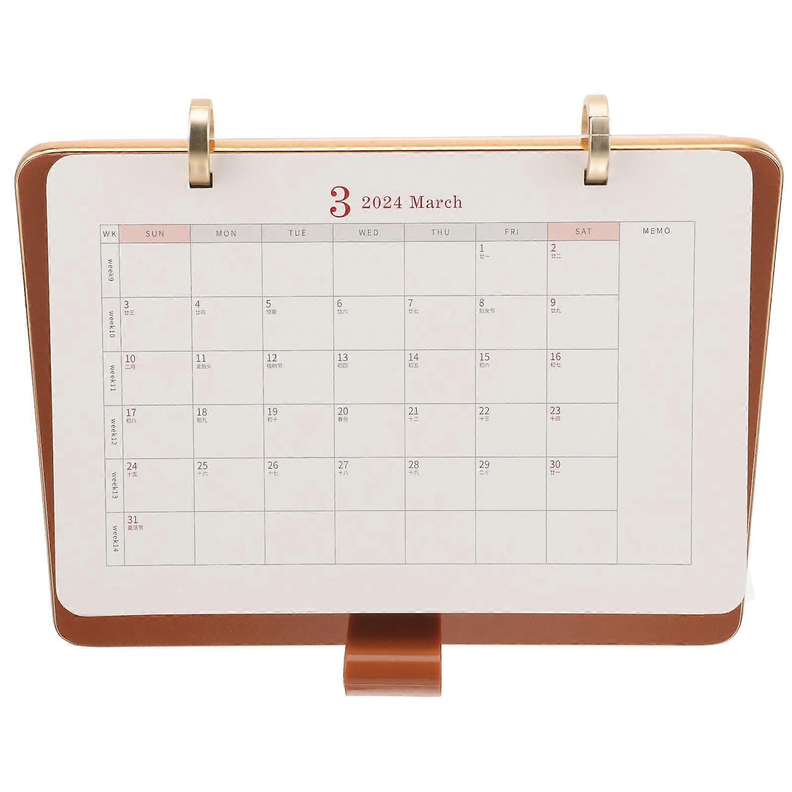 Table Calendar Monthly Calendar 2024 Desk Calendar Tabletop Calendar Decorative New Year Calendar