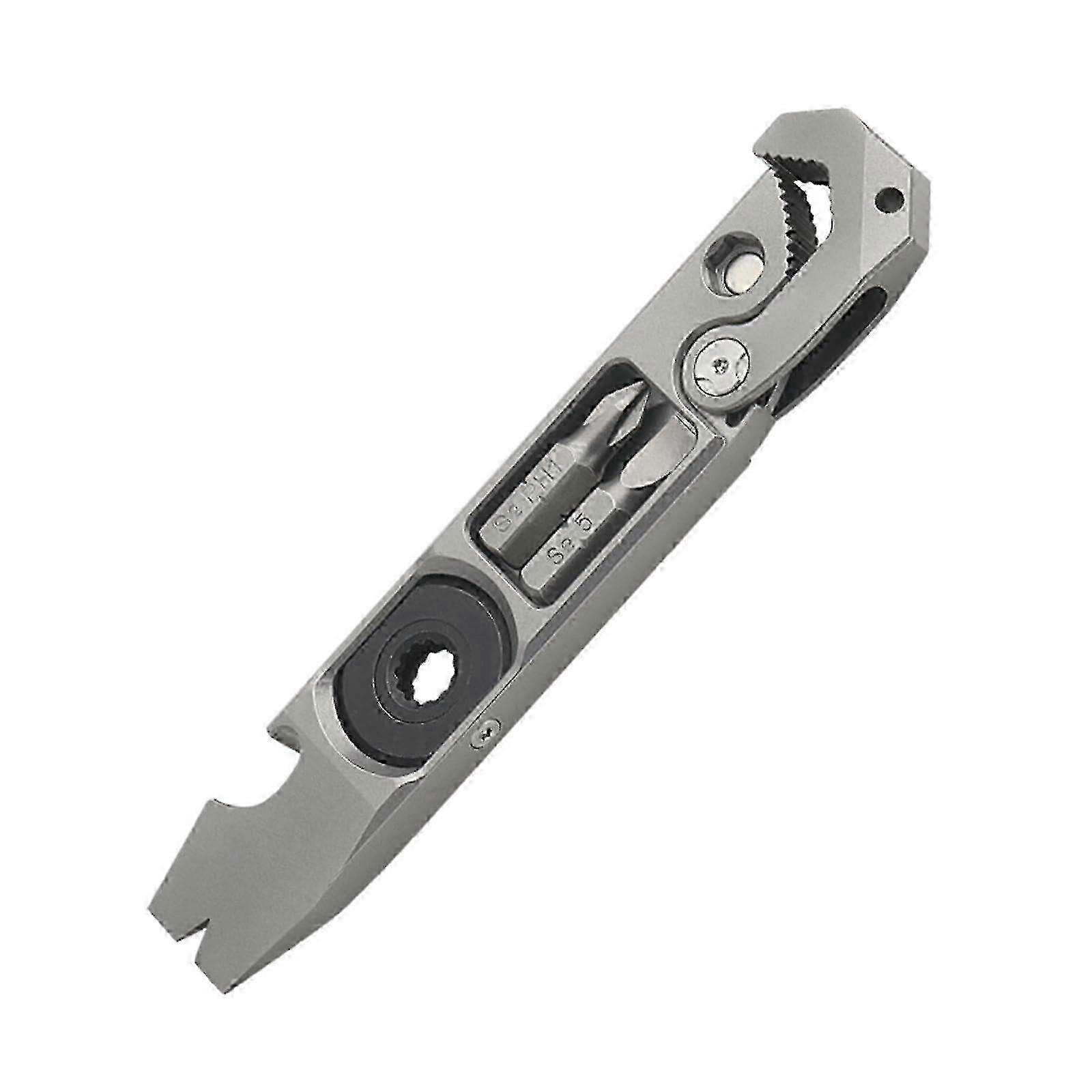 Titanium Pry Bar,Nail Puller,0.25inch Ratchet Wrench, Multifunctional Pry Bar,EDC Tools, Bottle Opener