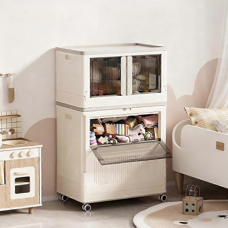 Rolling Laundry Hamper with Lid and Wheels, Collapsible 155L+95L Large Capacity Clothes Basket for Laundry Room