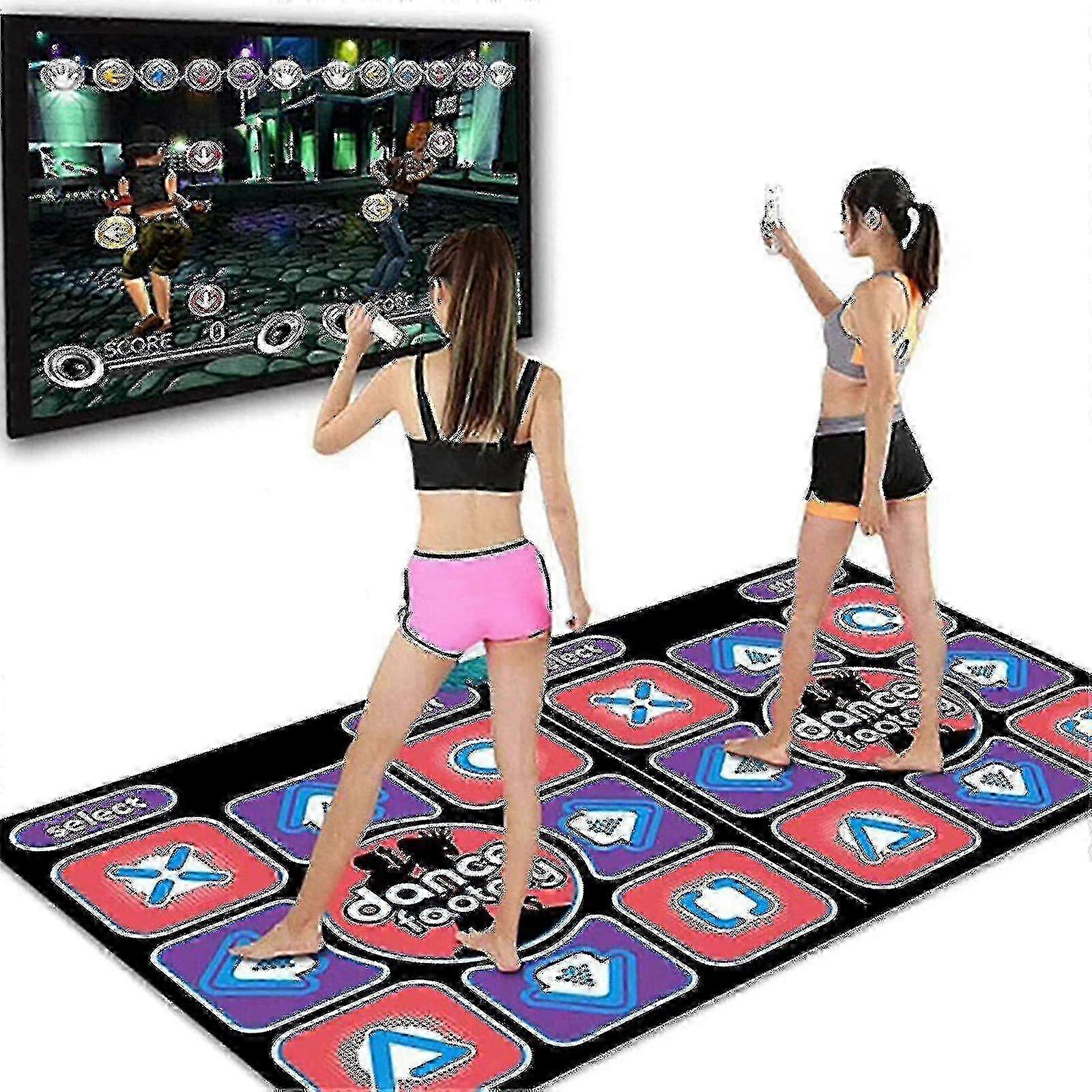 e Double Dancing Mat Double User Wired Dance Mat Game Non-slip With 2 Remote