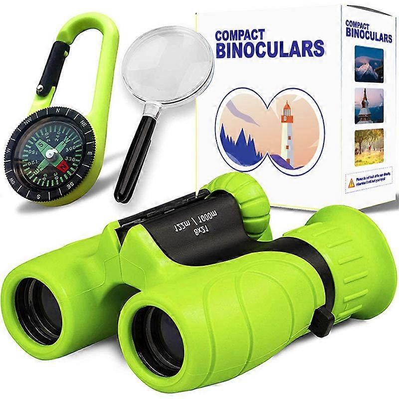 Children's Binoculars with High Magnification (8 x 21) - Comprehensive Set with Magnifying Glass & Compass