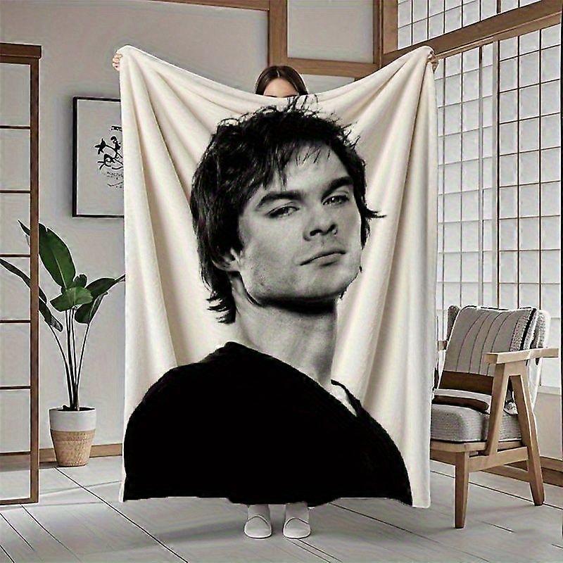 [Cozy Flannel Blanket] 1pc Cozy & Soft Ian Joseph Sommerhalder Printed Flannel Blanket | Charming Patterns, Polyester Sh-asdfg86