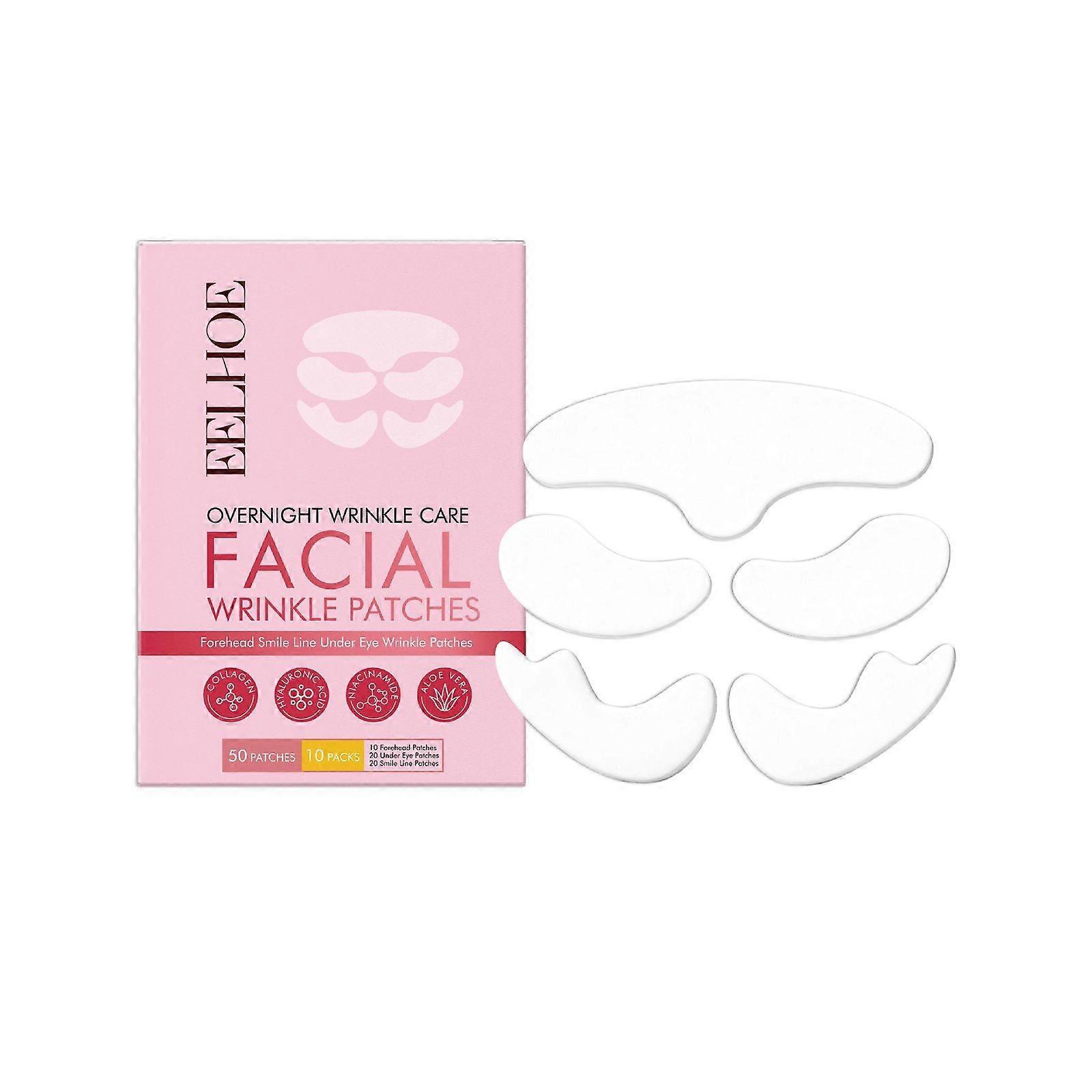 Smile Line Patches, Eye Patches and Forehead Wrinkle Patches - Overnight Facial Wrinkle Treatment - Lifts Frown Lines and Smile Lines with Collagen, A