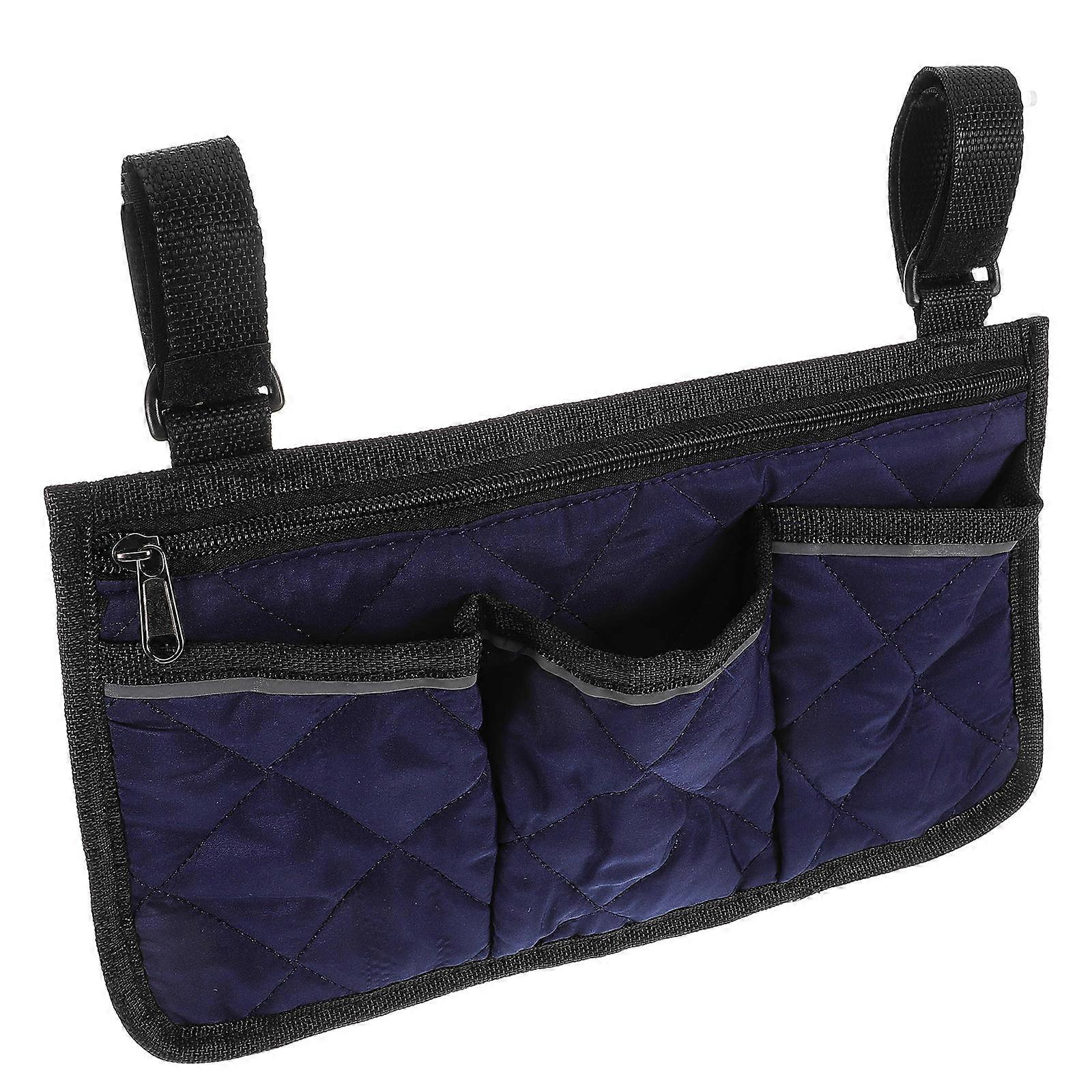 Wheelchair Armrest Storage Bag for Home Use with Multiple Pockets