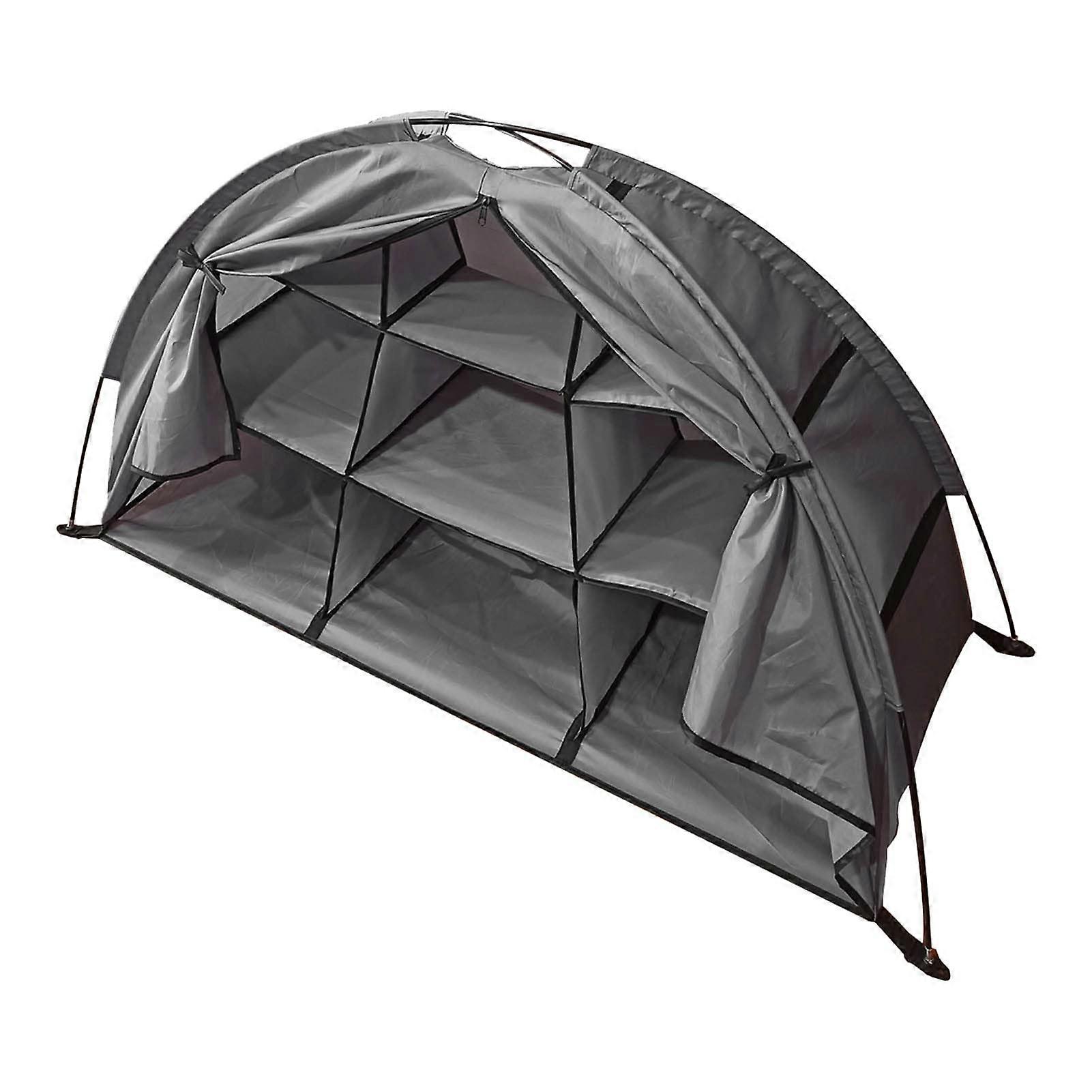 Camping Storage Cabinet 9Shelf Large Capacity TentShape Foldable Portable Organizer for Home Picnic BBQ Tableware Gray