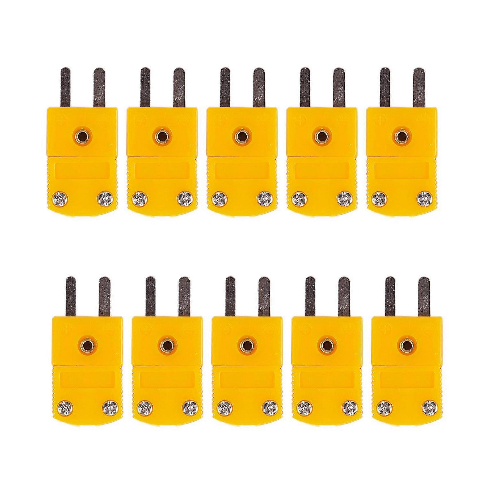 10Pcs RTD Circuits K Type Temperature Sensor Thermocouple Plugs Yellow
