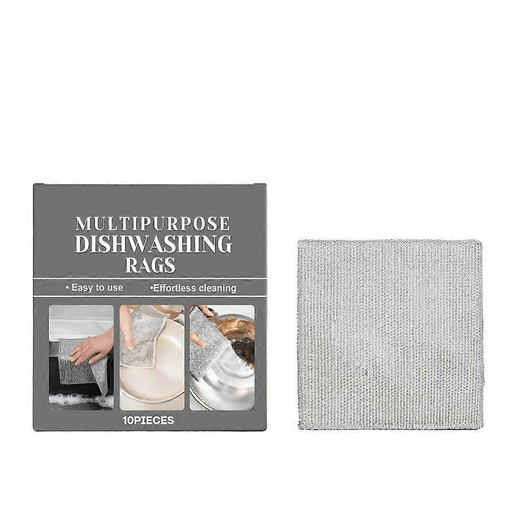 10-Pack High-Density Polyester Cleaning Cloths for Kitchen and Home Multi-Surface Safe Use