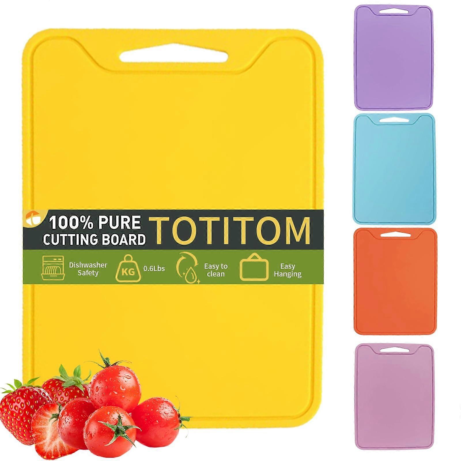 Silicone Cutting Board 11.8x8.6 BPA  Non Slip Flexible Bend Design for Meat Vegetables Yellow