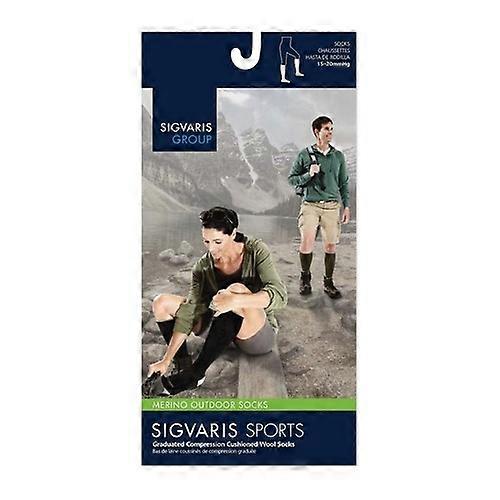 Sigvaris Calf High Compression Socks Unisex Athletic Small Charcoal 15-20 MM, 1 Pair